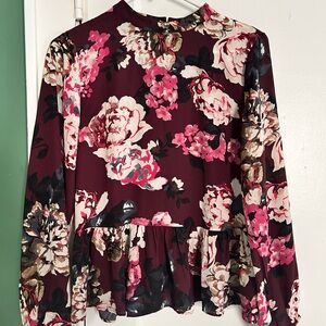 Floral Long Sleeve Women's Blouse